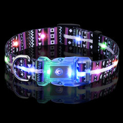 Ktinnead Light Up Dog Collars IP68 Waterproof USB Rechargeable Flash Necklace LED Dog Collar Super Dog Collar Light at Night to Keep Your Pet Safety for Small Medium Large Male Female Dogs