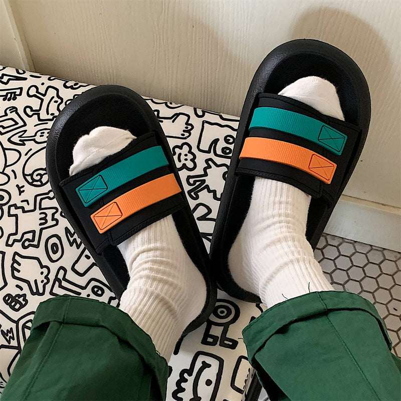 Thick-Soled Striped Beach Shoes for Women