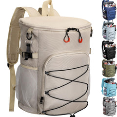 Karamagic Cooler Backpack 30 CansPortable Backpack Coolers Insulated Leak ProofMade with Water-Resistant 900D Oxford Lightweight Cooler Bag for 12h Hot/Cold Retention (Beige(900D))