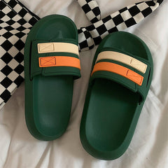 Thick-Soled Striped Beach Shoes for Women