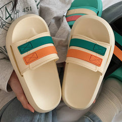 Thick-Soled Striped Beach Shoes for Women
